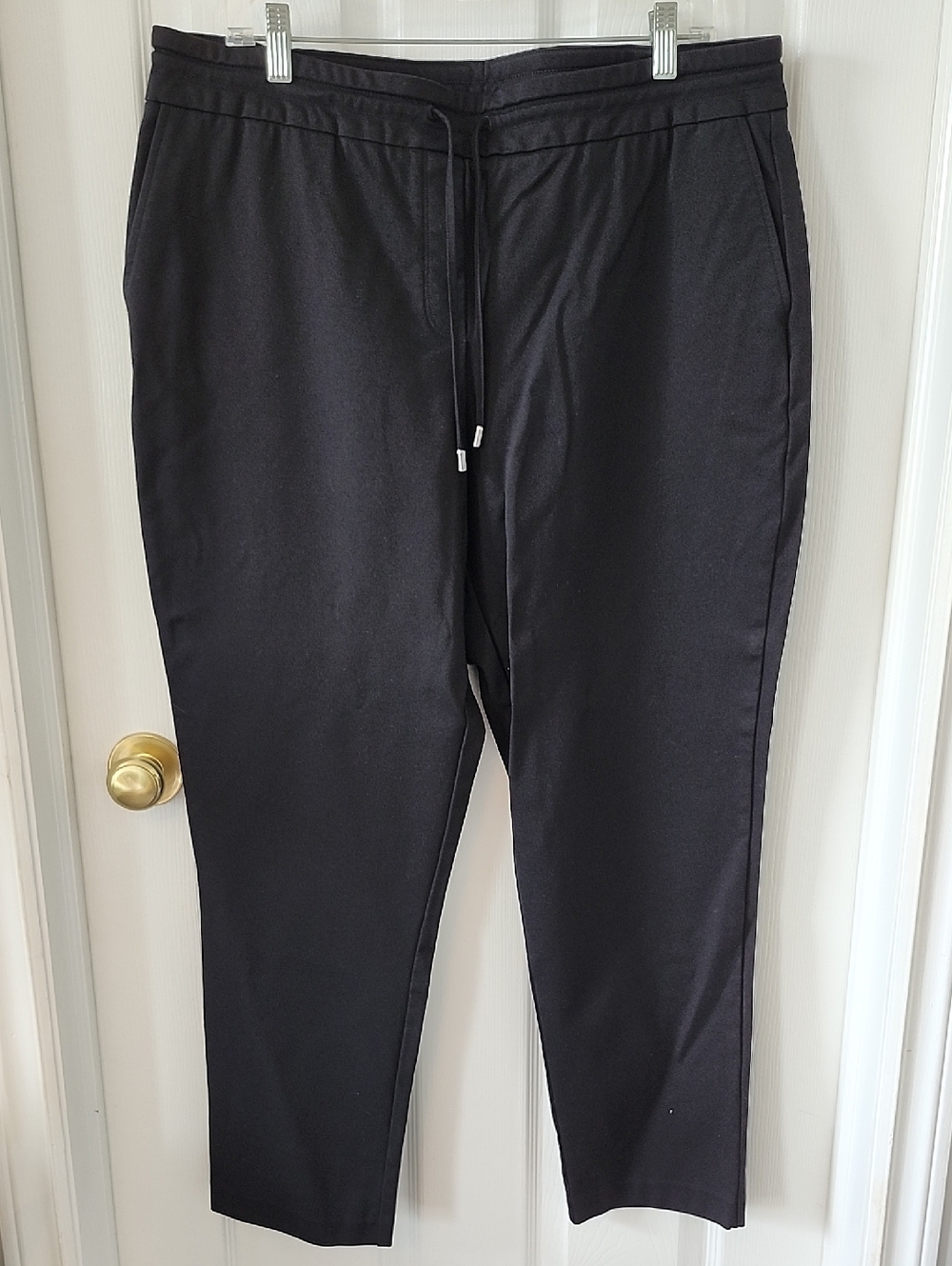 Hilary Radley Black Drawstring Tapered Pants